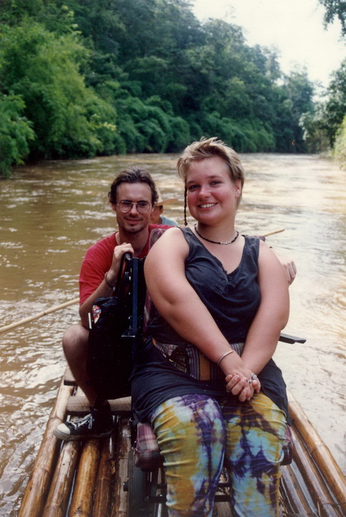 rafting in Thailand with the wheelchair on board